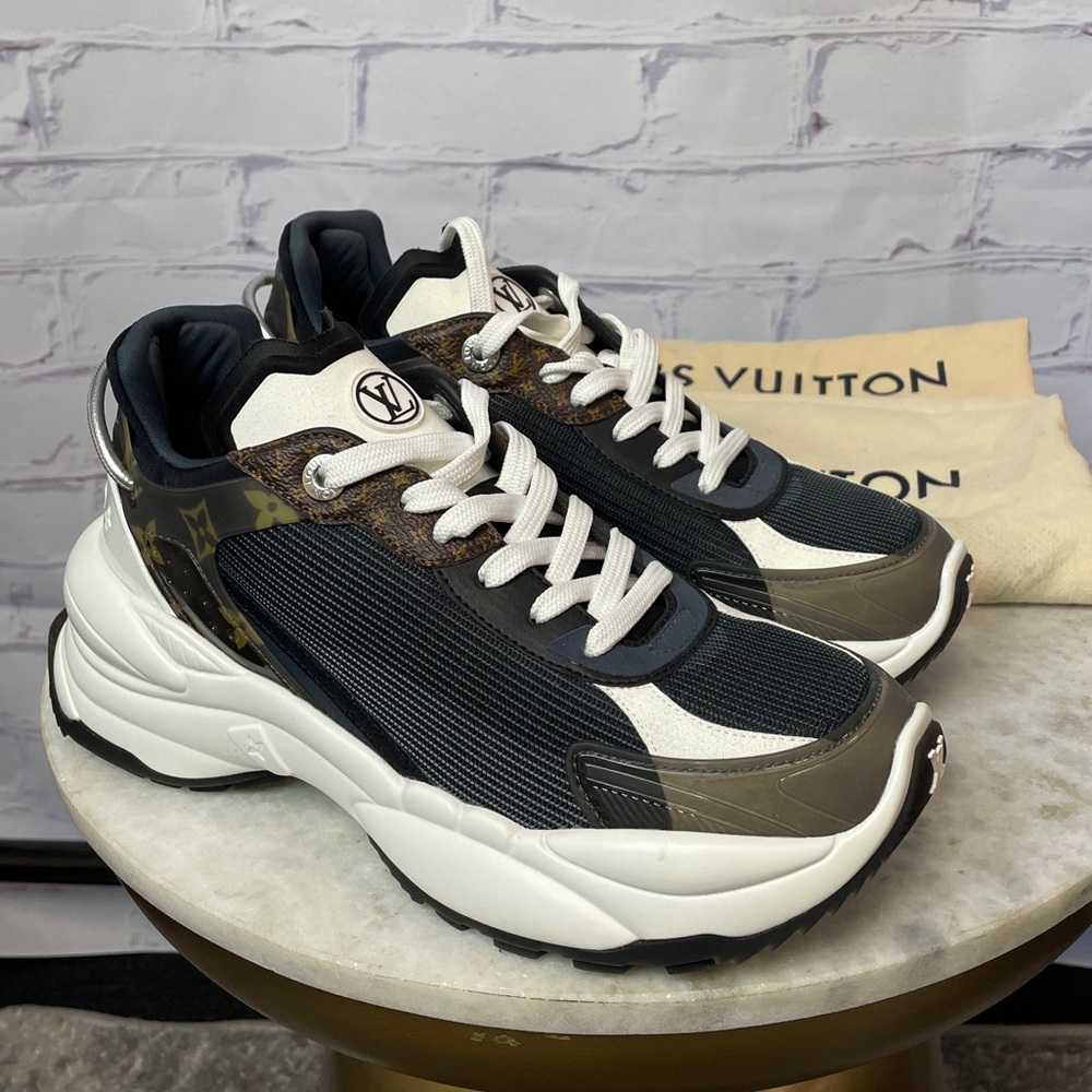 Louis Vuitton Black, White & Brown Men's Runner Sneakers